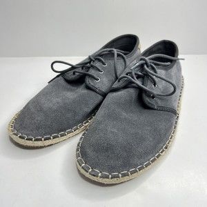Toms Mens Diego Espadrille Gray Suede Lace Up Round Toe Casual Shoes Size 8.5
